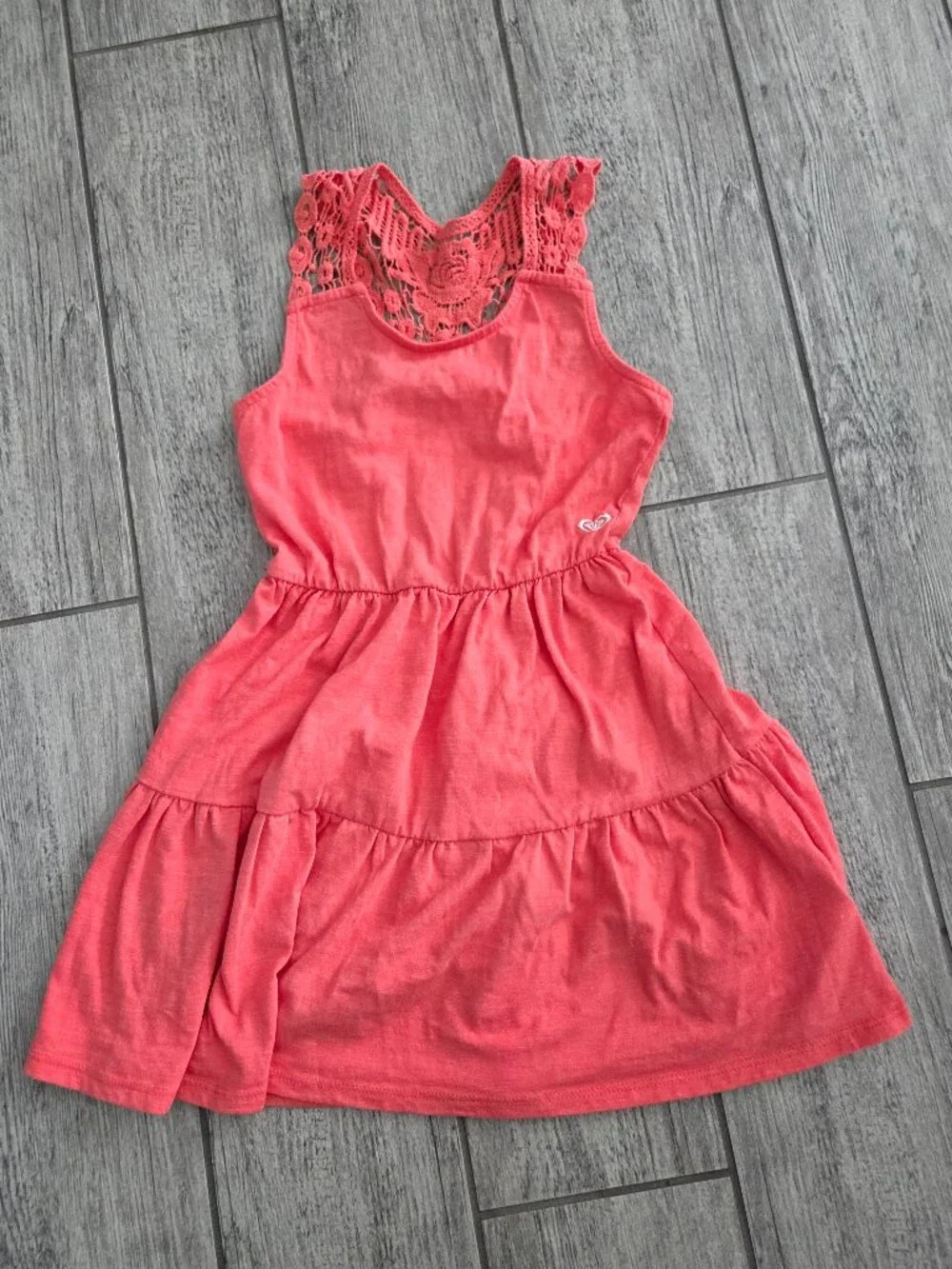 Roxy Girl Coral Crochet Lace Sleeveless Dress Size 6/XS